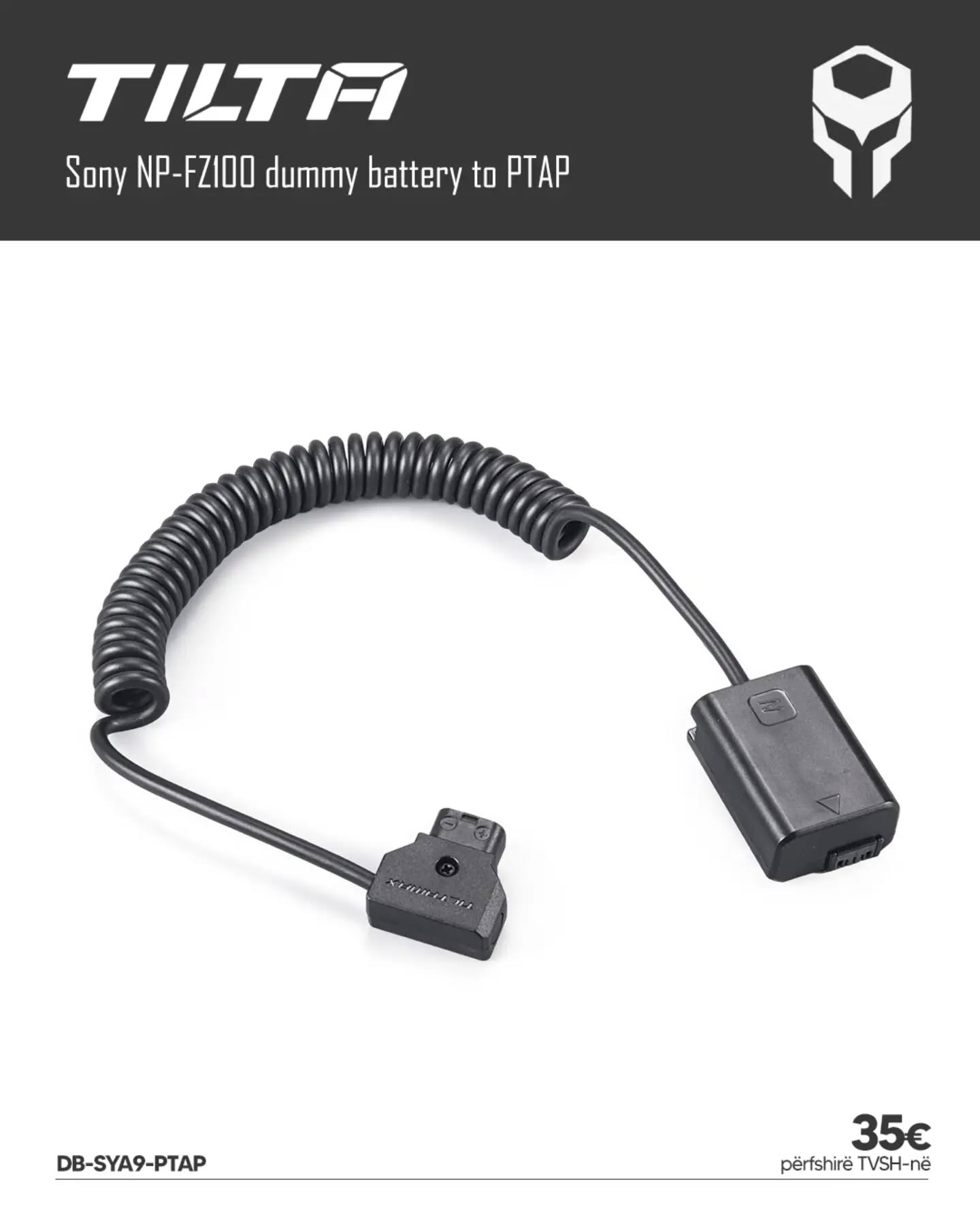 Tilta bateri dummy Sony NP-FZ100 me kabllo P-Tap